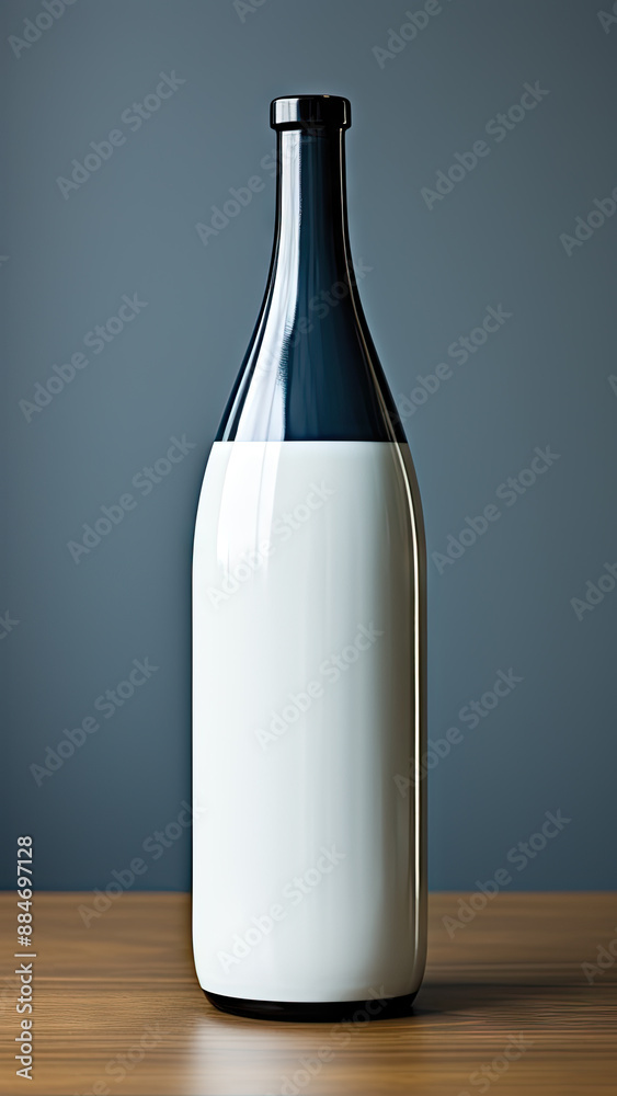 Close-Up Shot of Glass bottle Mock-Up. Created with generative AI