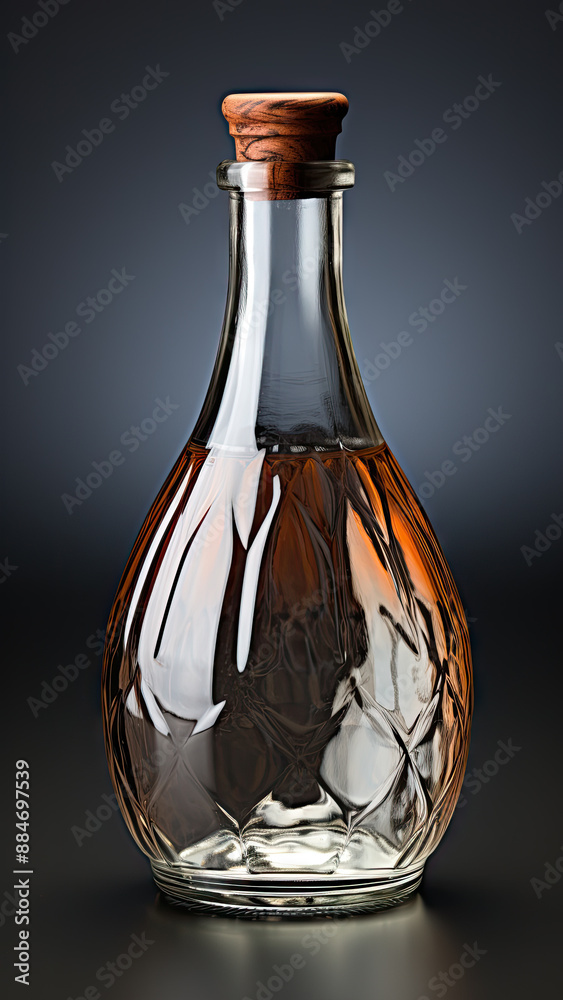 Close-Up Shot of Glass bottle Mock-Up. Created with generative AI