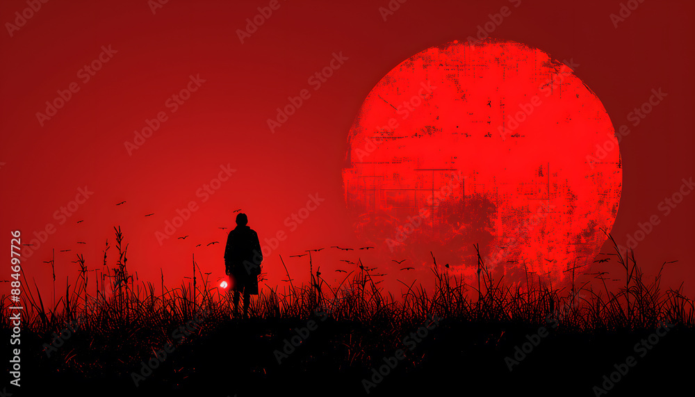 Fototapeta premium Red minimalist wallpaper