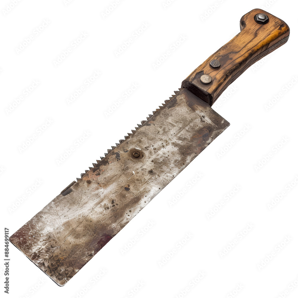 Old Hand Saw Isolated on Transparent or White Background, PNG