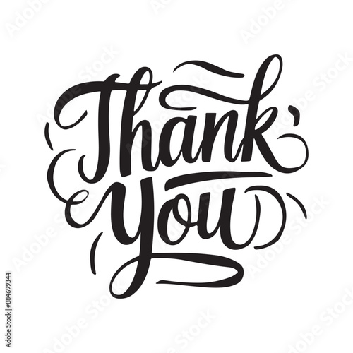 Thank you calligraphy Vector, Thank You typography design, Thank You handwritten, Hand drawn lettering style, 