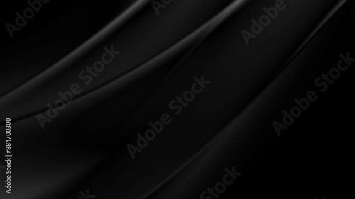 Abstract black smoke waves minimal background. Seamless looping monochrome smooth motion design. Video animation Ultra HD 4K 3840x2160