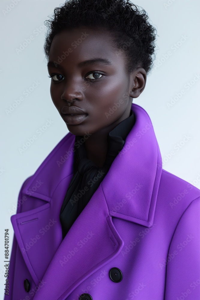 a lavender suit on a model in an oversized style with a white background a lavender suit on a model in an oversized style with a white background