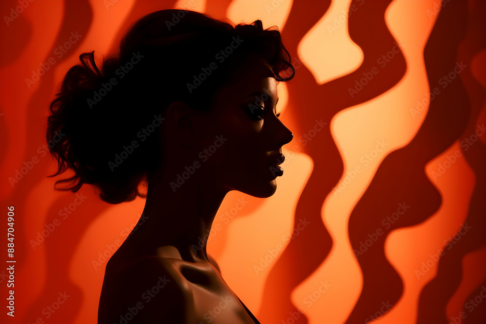 Silhouette of Woman with Orange Background Silhouette of Woman with Orange Background