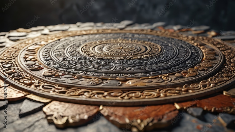 Obraz premium Ornate Circular Design with Intricate Detail.