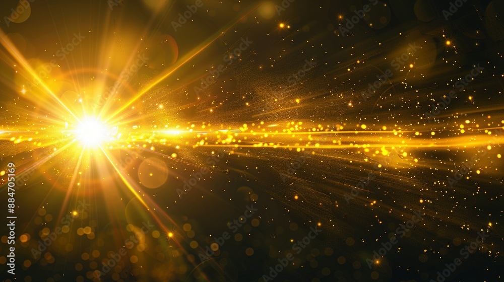 Obraz premium Yellow Flare and Sun Rays: Light Overlay Effects