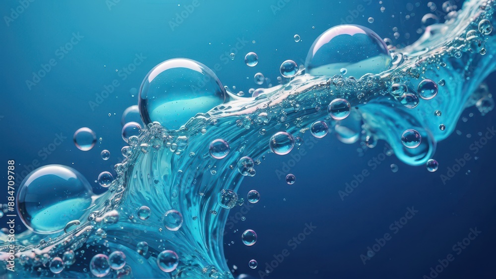 Abstract Blue Water with Bubbles. Abstract Blue Water with Bubbles.
