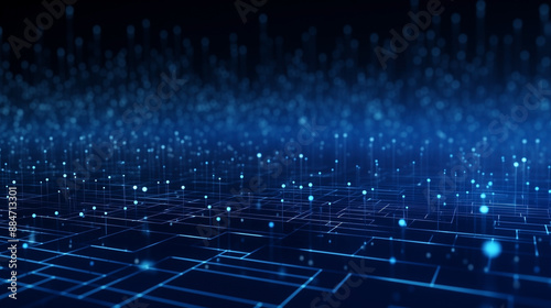 The futuristic background features an abstract blue network, illustrating the concept of technology and science in modern tech connections. network, background, technology, futuristic, connection,