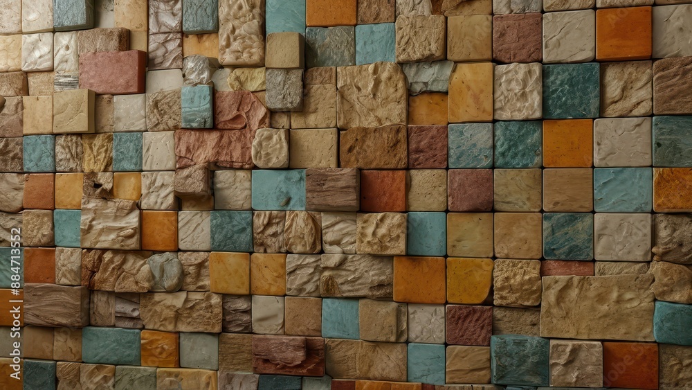 Colorful Stone Wall Background. Colorful Stone Wall Background.