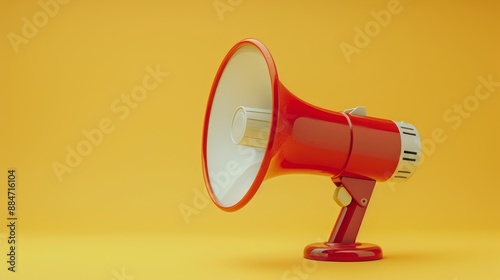 Red Megaphone on a Yellow Background