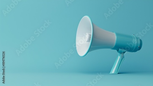 Blue Megaphone on a Blue Background