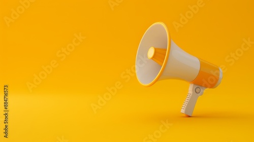 Orange Megaphone on Yellow Background