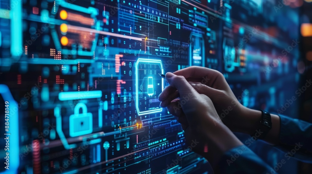 Cybersecurity Specialist Analyzing Data Cybersecurity Specialist Analyzing Data