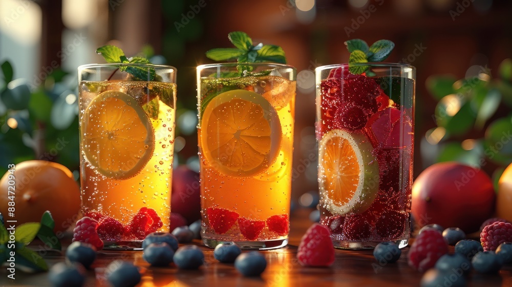 Refreshing Summer Drinks with Lemon and Raspberry Refreshing Summer Drinks with Lemon and Raspberry