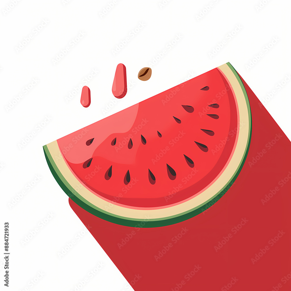watermelon slice isolated on white, summer season theme icon of a watermelon slice , isolated on white background 