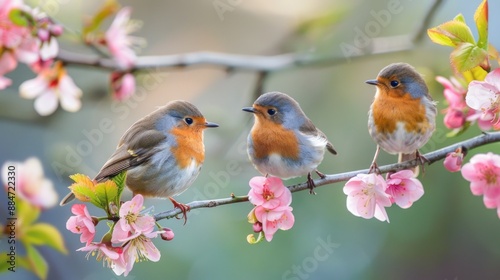 Cute little spring birds