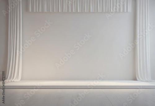 Wallpaper Mural copy space showcase background, white, curtain decoration, mockup for advertising, indoor blank copy space background Torontodigital.ca