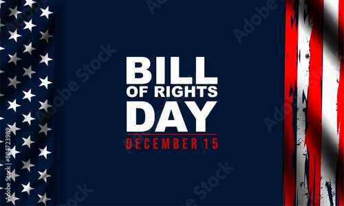 Photos Bill of Rights Day Vector Background, a commemoration of the ratification of the first 10 amendments to the US Constitution