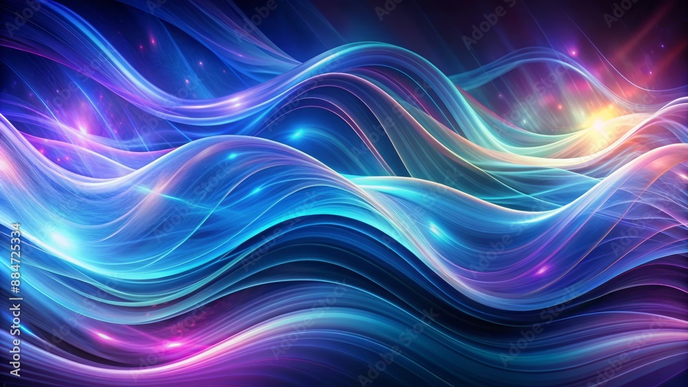 Ethereal undulating waves of electric blue and purple hues swirl across a mesmerizing abstract background, evoking a sense of digital fluidity. Ethereal undulating waves of electric blue and purple hues swirl across a mesmerizing abstract background, evoking a sense of digital fluidity.