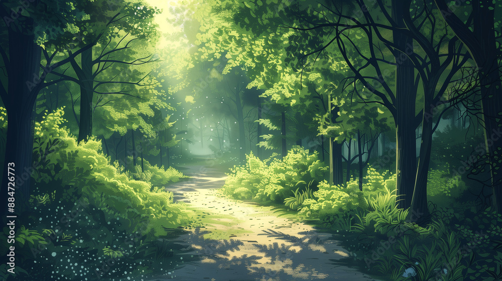 Fototapeta premium sun rays in the forest