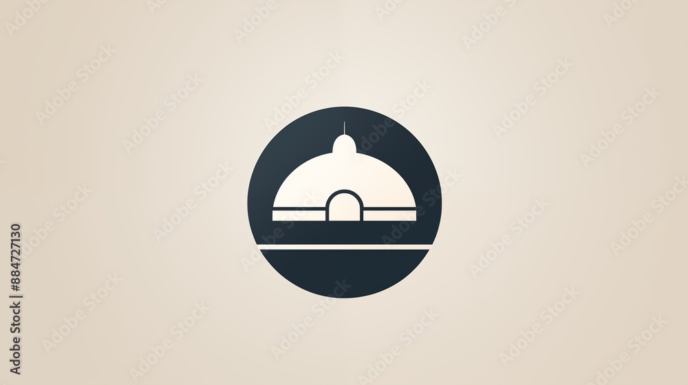 Minimalist Icon of a Dome Building with an Entrance Arch Minimalist Icon of a Dome Building with an Entrance Arch