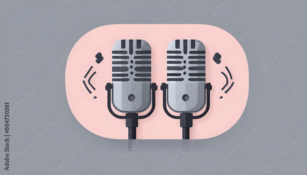Microphone podcast social media unique logo design 9