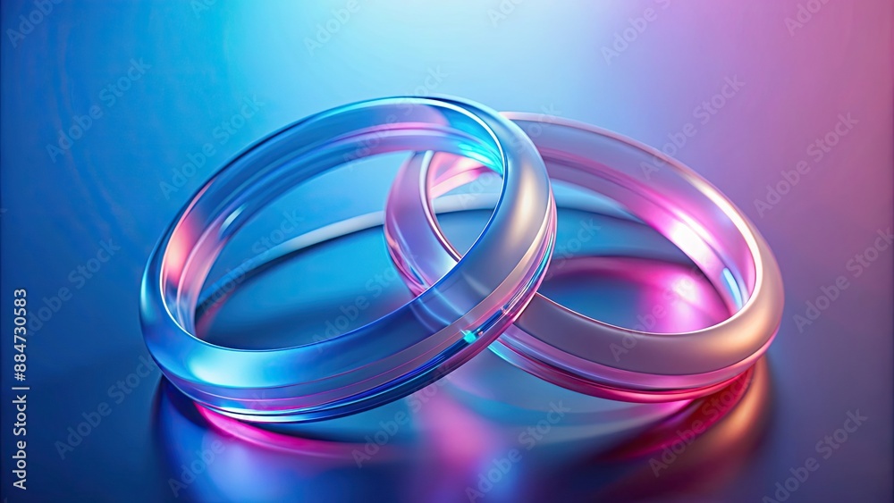 Translucent rings with gradient blend of blue and pink on smooth backdrop, translucent, rings, gradient, blue, pink, hues Translucent rings with gradient blend of blue and pink on smooth backdrop, translucent, rings, gradient, blue, pink, hues