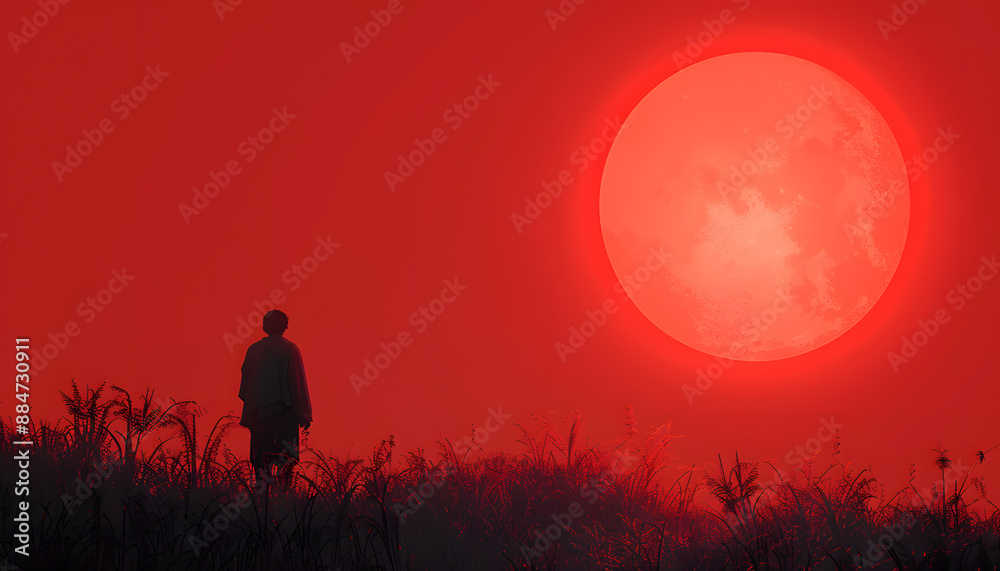 Fototapeta premium Red minimalist wallpaper