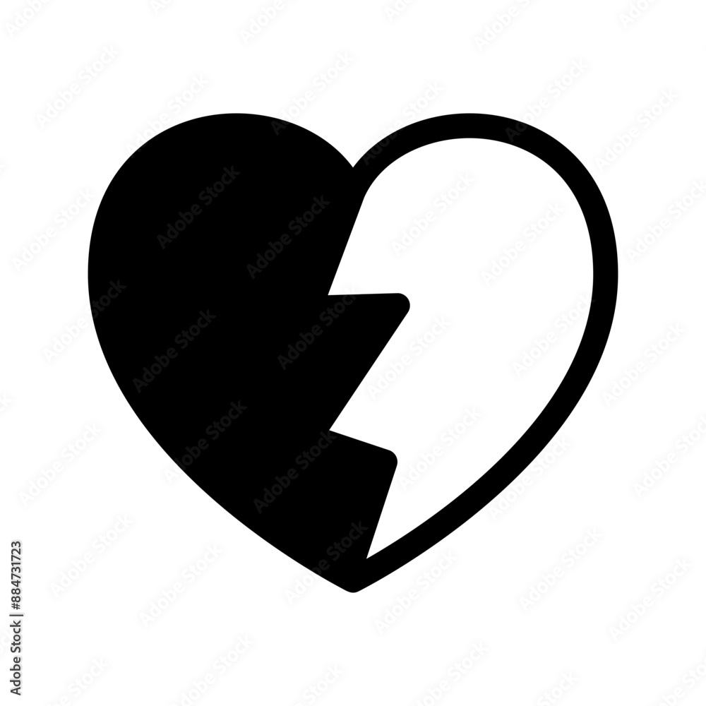 Broken Heart Icon Vector Symbol Design Illustration Broken Heart Icon Vector Symbol Design Illustration