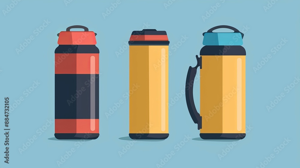 Double Door Refrigerator flat design, front view, modern theme, animation, Complementary Color Scheme Double Door Refrigerator flat design, front view, modern theme, animation, Complementary Color Scheme