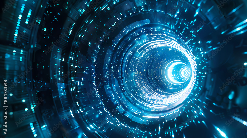 Blue glowing digital swirl Blue glowing digital swirl