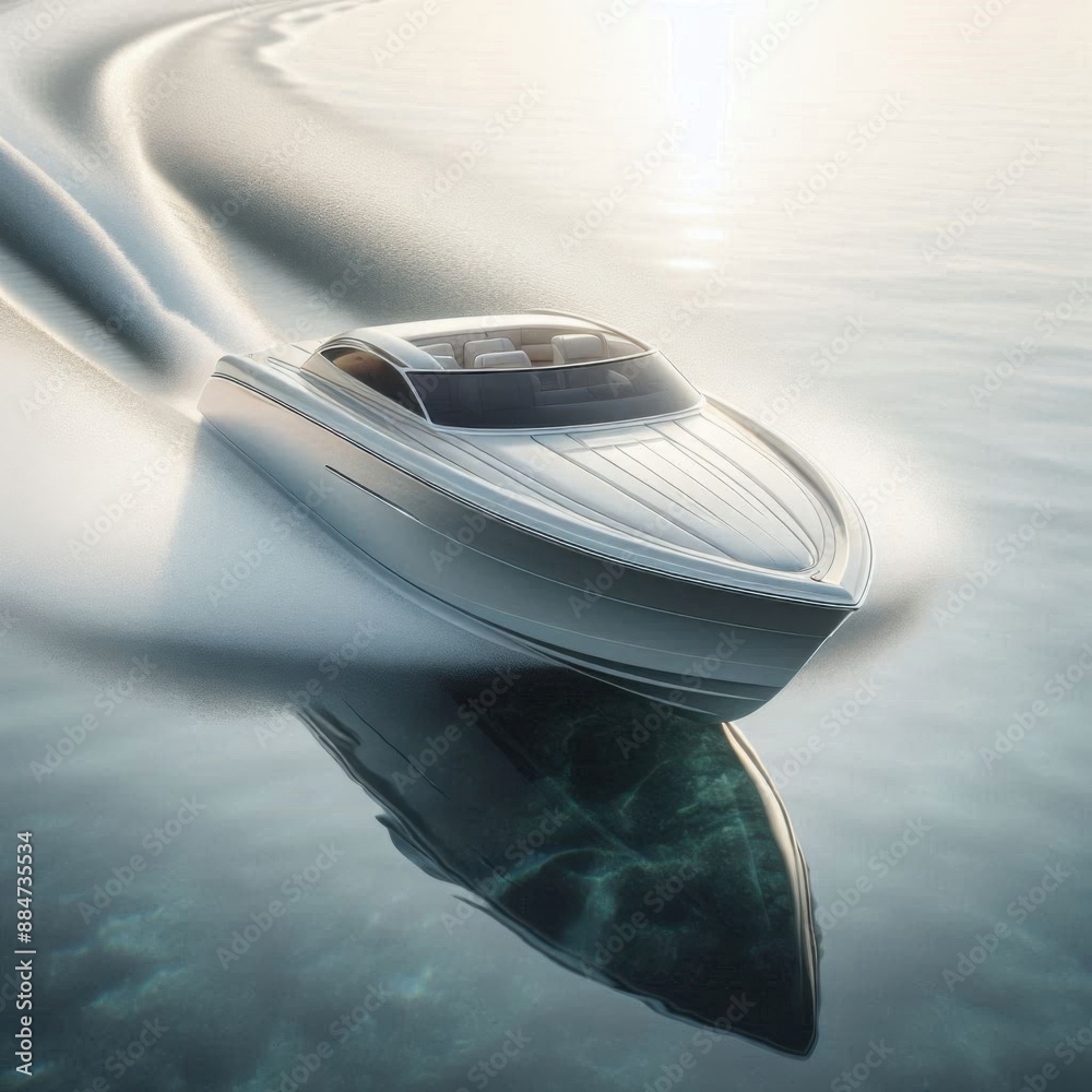 high tech speedboat on the sea high tech speedboat on the sea