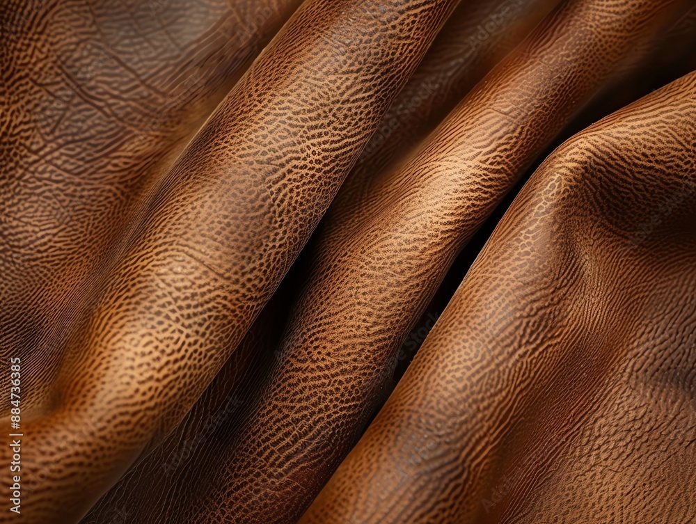 Close-up of leather texture with visible grain and rich, warm tones, highlighting its luxurious quality Close-up of leather texture with visible grain and rich, warm tones, highlighting its luxurious quality