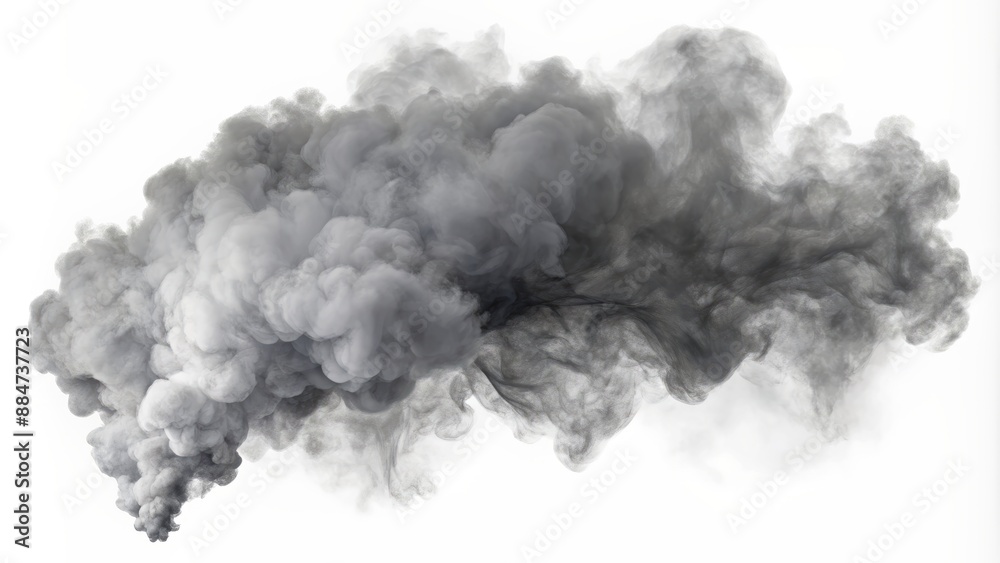 Isolated grey smoke puff on white background with subtle fog effect, ideal for overlay on light designs, transparent vector PNG format. Isolated grey smoke puff on white background with subtle fog effect, ideal for overlay on light designs, transparent vector PNG format.
