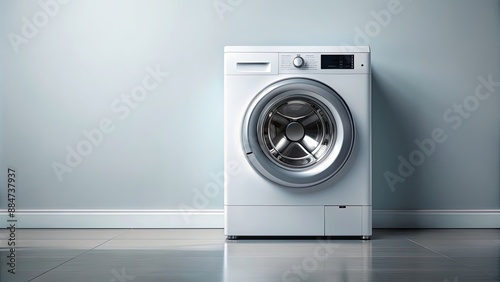 Washing machine isolated on background, appliance, laundry, white, modern, technology, household, cleaning, home