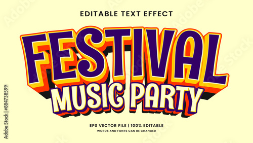 Festival music party 90s editable text effect