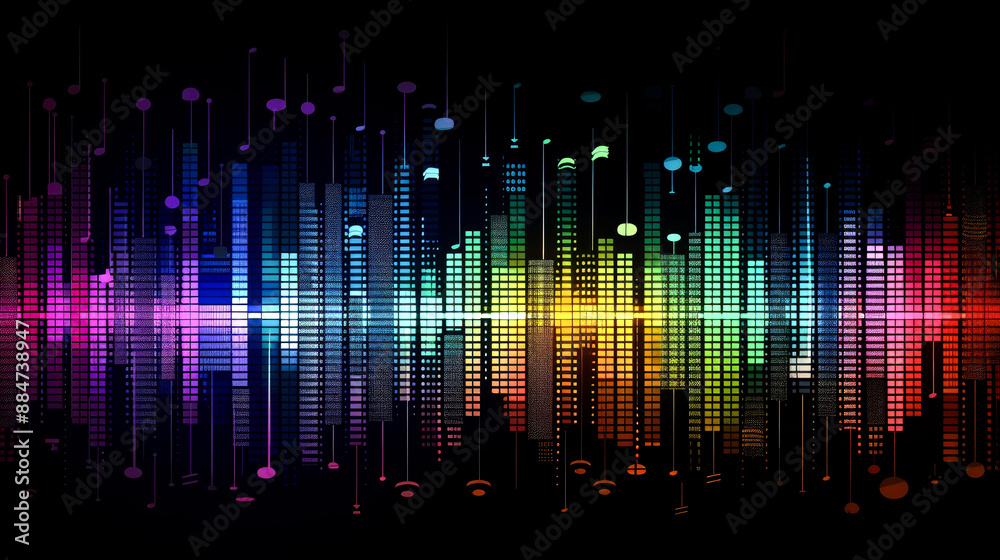 background digital of equalizer visual playing sound of music background digital of equalizer visual playing sound of music