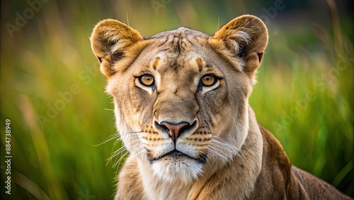 Close-up of a lioness in the wild , wildlife, nature, safari, carnivore, Africa, predator, feline, majestic, jungle