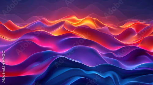 Abstract Colorful Wavy Landscape