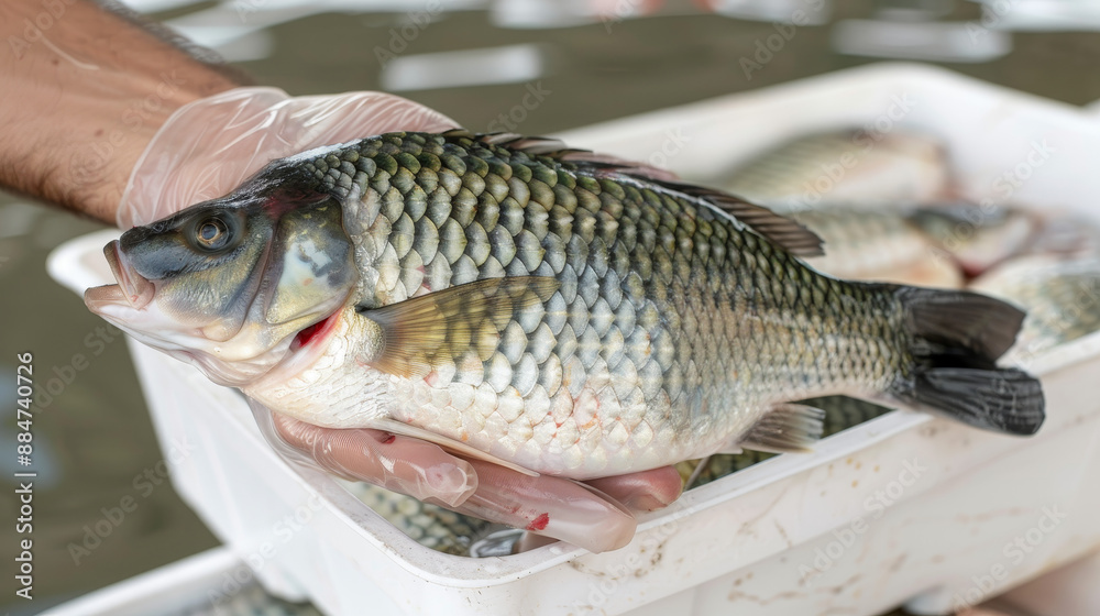 High-Resolution Close-Up of Fresh Nile Tilapia in Market High-Resolution Close-Up of Fresh Nile Tilapia in Market