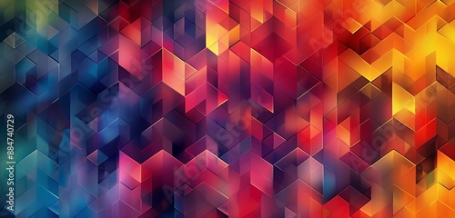 Abstract geometric patterns in vibrant hues, seamless gradient design for modern digital wallpapers