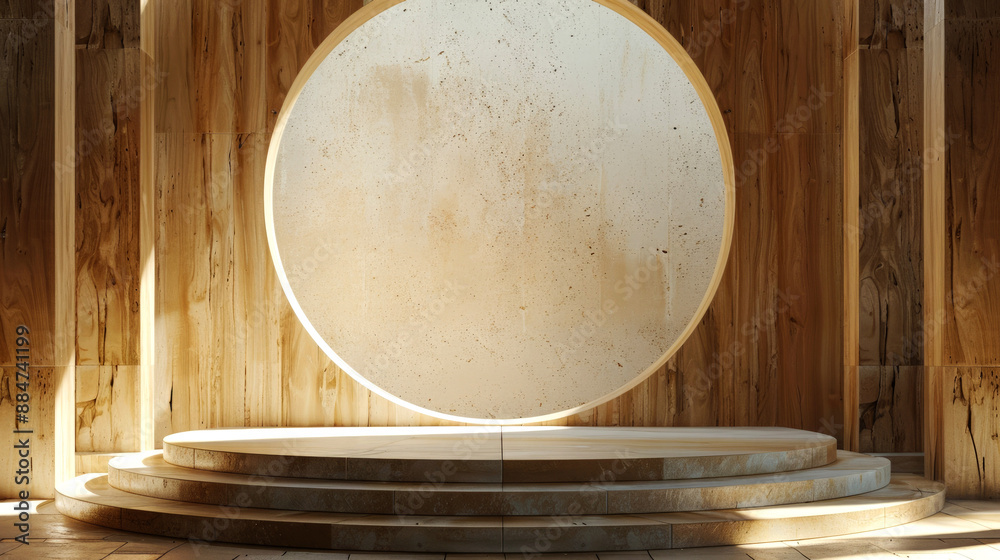 empty podium with modern decoration and background empty podium with modern decoration and background