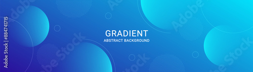 Abstract background with geometric element. template banner with blue gradient color. Vector Illustration