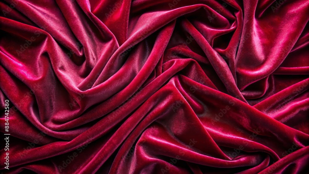 Luxurious rich bordeaux red velvet textile background with subtle sheen and intricate folds, evoking sophistication and opulence.