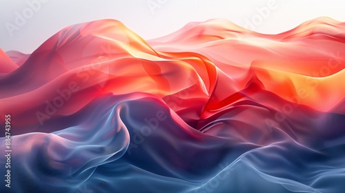 Abstract Flowing Fabric in Red and Blue Hues