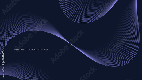 Abstract glowing wave lines on dark background. Gradient color wave lines element.