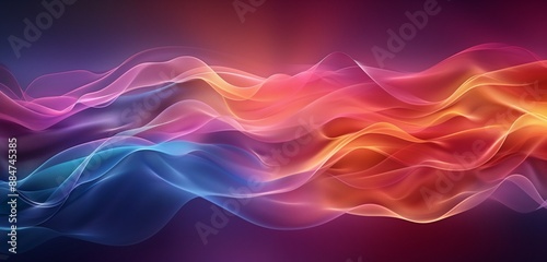 Energetic abstract waves in a spectrum of colors creating dynamic wallpaper designs