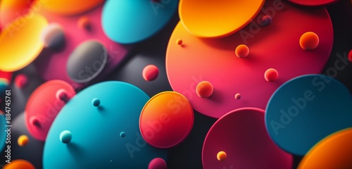 Playful and energetic abstract shapes in a spectrum of vibrant colors for digital backgrounds