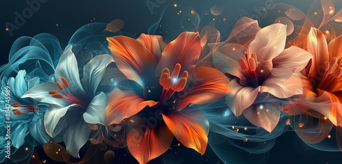 Radiant abstract floral designs with a modern touch for refreshing wallpaper aesthetics