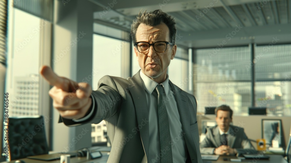 Fototapeta premium Potrait angry boss in the office